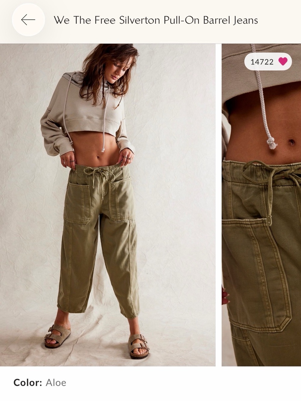 We The Free Silverton Pull-On Jeans in Aloe Green